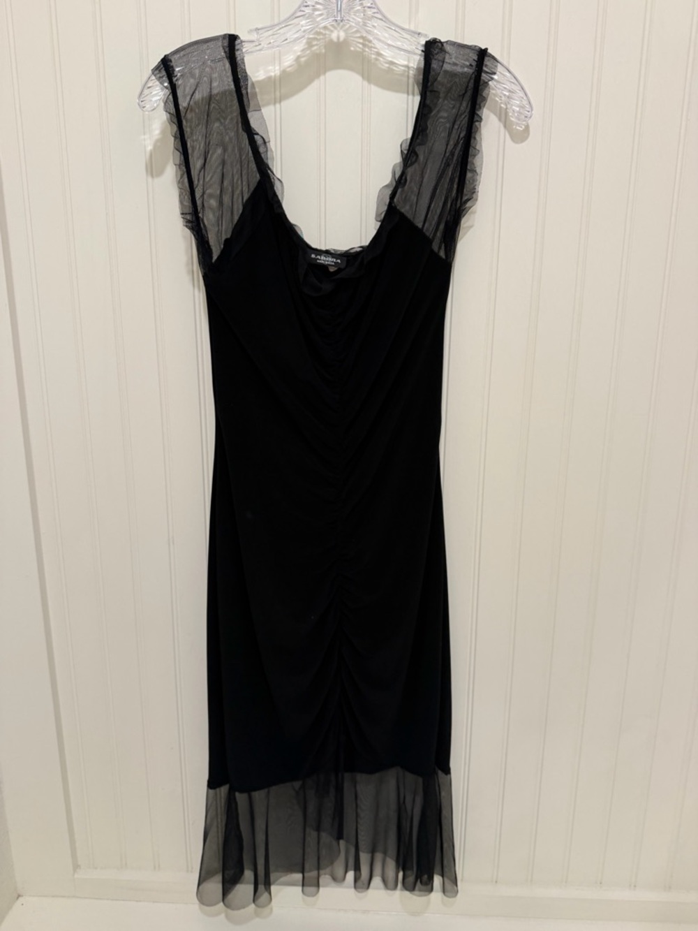 Whimsigoth Black Mesh Accent Slip Dress L